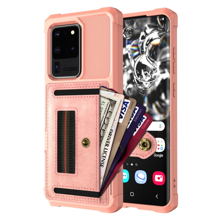 For Samsung Galaxy S20 Ultra ZM06 Card Bag TPU + Leather Phone Case