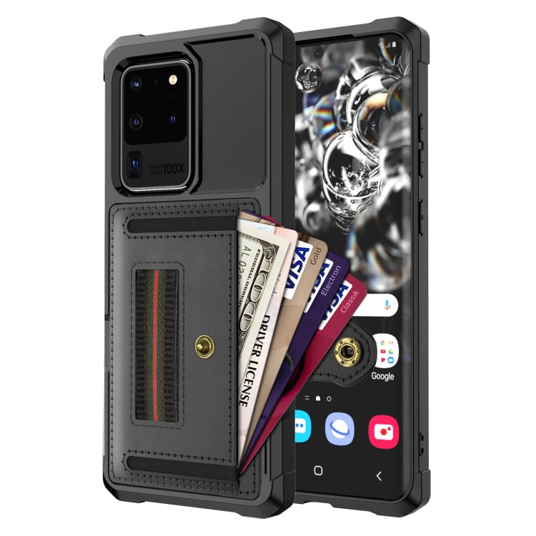 For Samsung Galaxy S20 Ultra ZM06 Card Bag TPU + Leather Phone Case