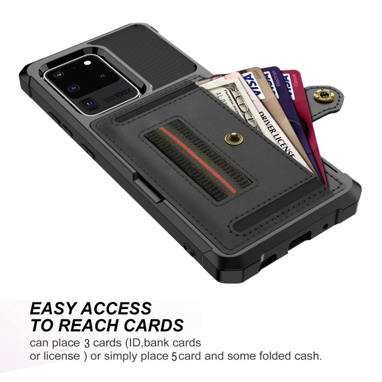 For Samsung Galaxy S20 Ultra ZM06 Card Bag TPU + Leather Phone Case