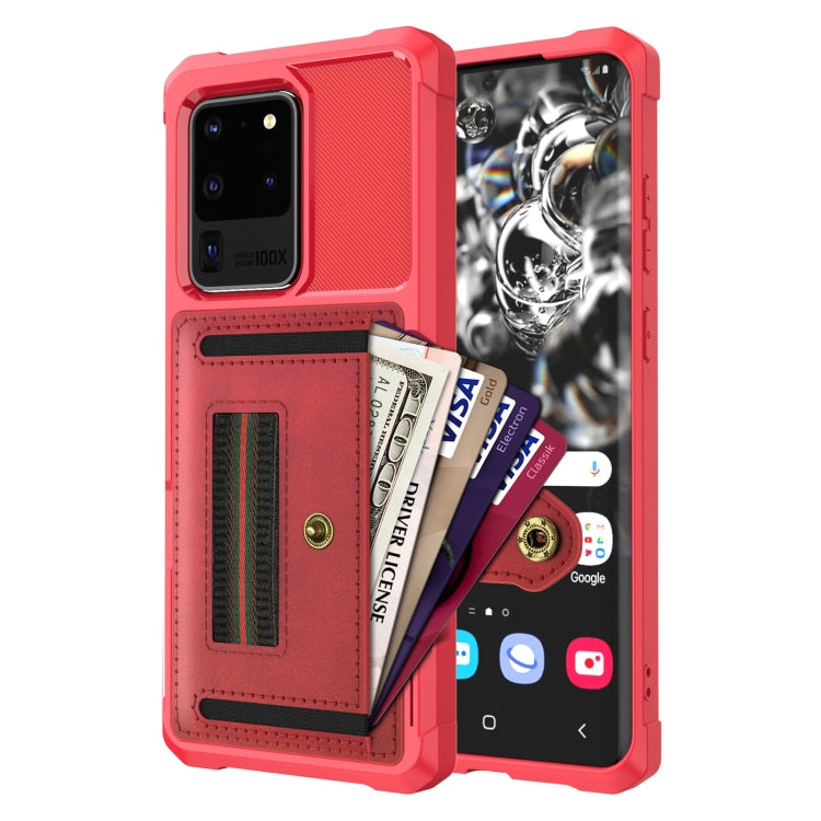 For Samsung Galaxy S20 Ultra ZM06 Card Bag TPU + Leather Phone Case