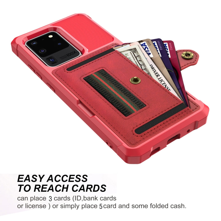 For Samsung Galaxy S20 Ultra ZM06 Card Bag TPU + Leather Phone Case