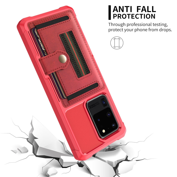 For Samsung Galaxy S20 Ultra ZM06 Card Bag TPU + Leather Phone Case