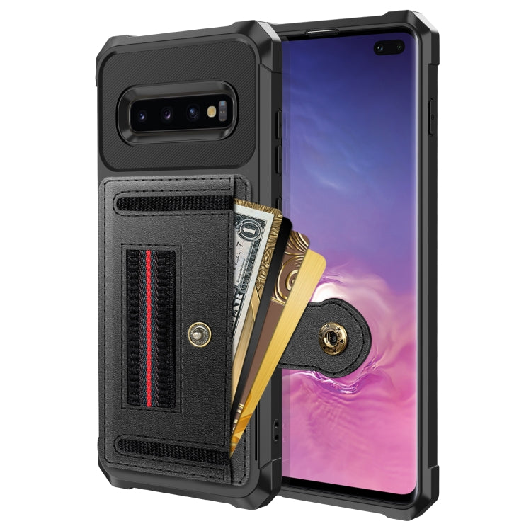 For Samsung Galaxy S10+ ZM06 Card Bag TPU + Leather Phone Case