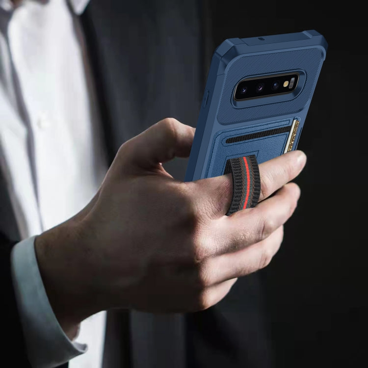 For Samsung Galaxy S10+ ZM06 Card Bag TPU + Leather Phone Case