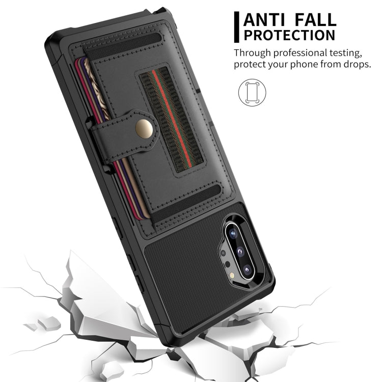 For Samsung Galaxy Note10+ ZM06 Card Bag TPU + Leather Phone Case