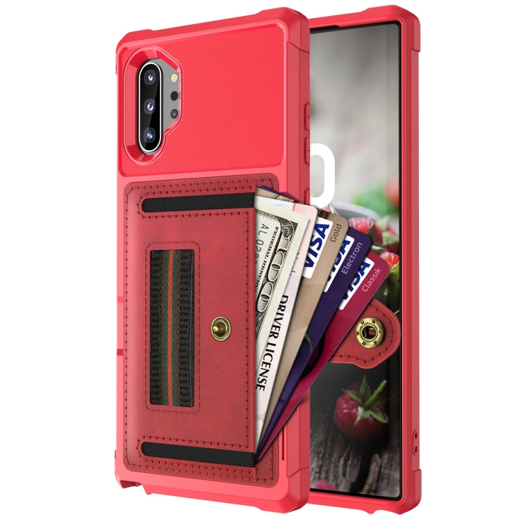 For Samsung Galaxy Note10+ ZM06 Card Bag TPU + Leather Phone Case