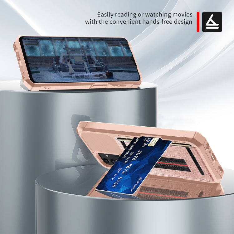 For Samsung Galaxy A12 ZM06 Card Bag TPU + Leather Phone Case