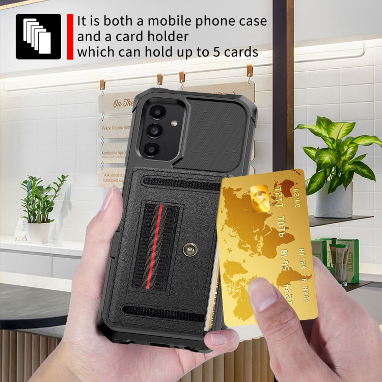 For Samsung Galaxy A12 ZM06 Card Bag TPU + Leather Phone Case