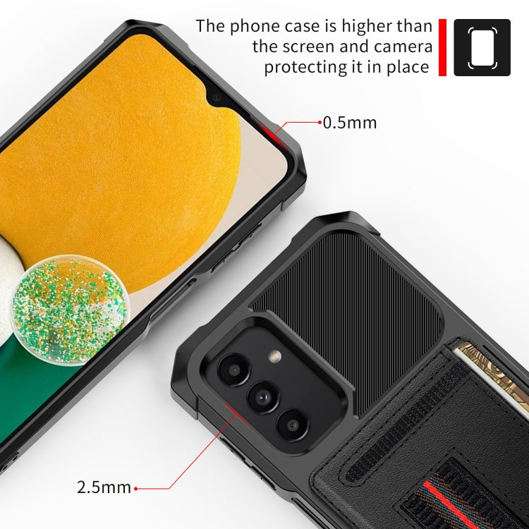 For Samsung Galaxy A12 ZM06 Card Bag TPU + Leather Phone Case