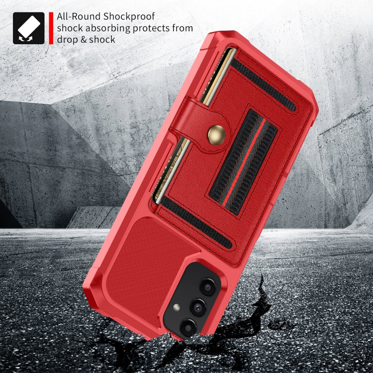 For Samsung Galaxy A12 ZM06 Card Bag TPU + Leather Phone Case