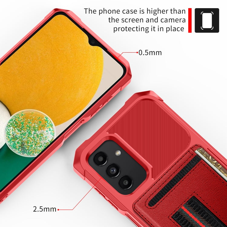 For Samsung Galaxy A12 ZM06 Card Bag TPU + Leather Phone Case