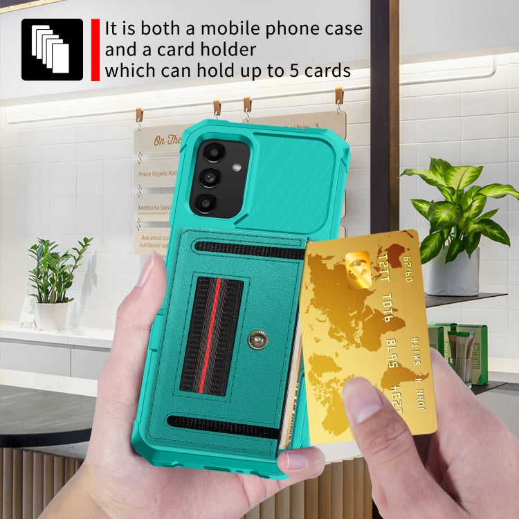 For Samsung Galaxy A12 ZM06 Card Bag TPU + Leather Phone Case