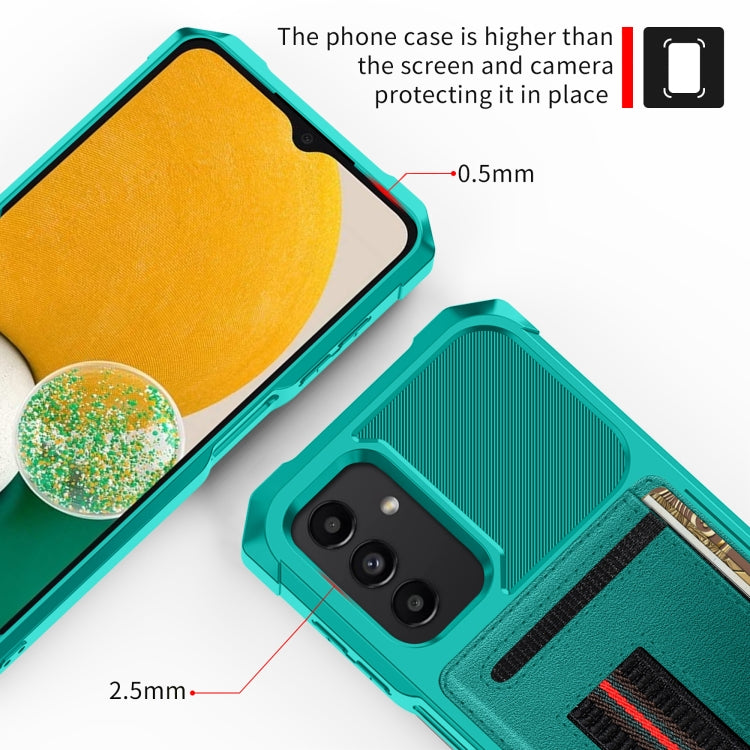 For Samsung Galaxy A12 ZM06 Card Bag TPU + Leather Phone Case