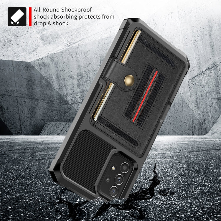 For Samsung Galaxy A73 5G ZM06 Card Bag TPU + Leather Phone Case