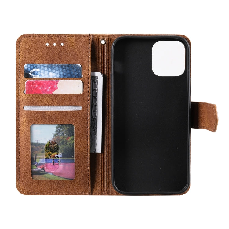 For iPhone 14 Pro Max Stitching Calf Texture Leather Case