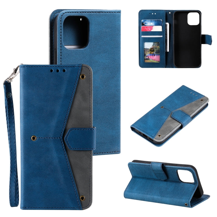 For iPhone 14 Pro Max Stitching Calf Texture Leather Case