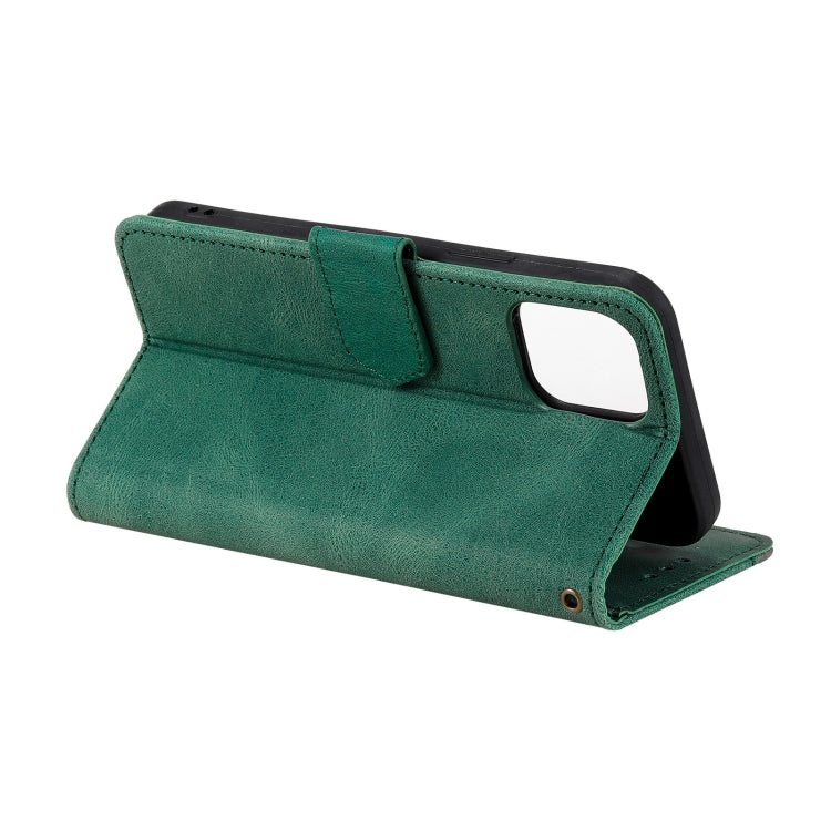For iPhone 14 Pro Stitching Calf Texture Leather Case