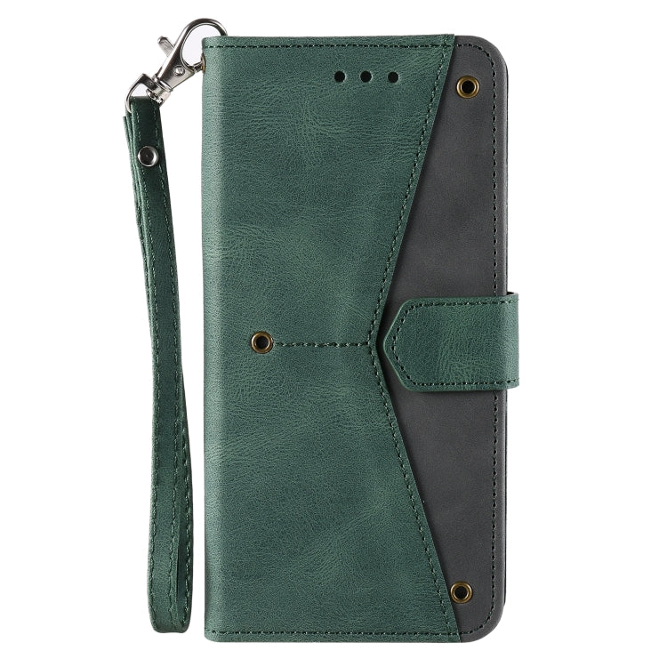 For iPhone 14 Plus Stitching Calf Texture Leather Case