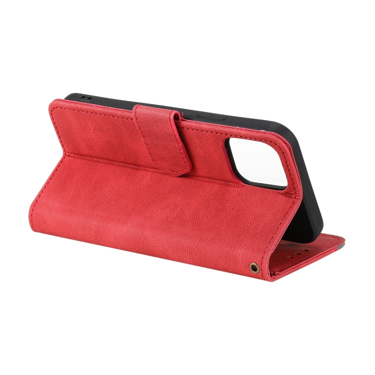 For iPhone 14 Plus Stitching Calf Texture Leather Case
