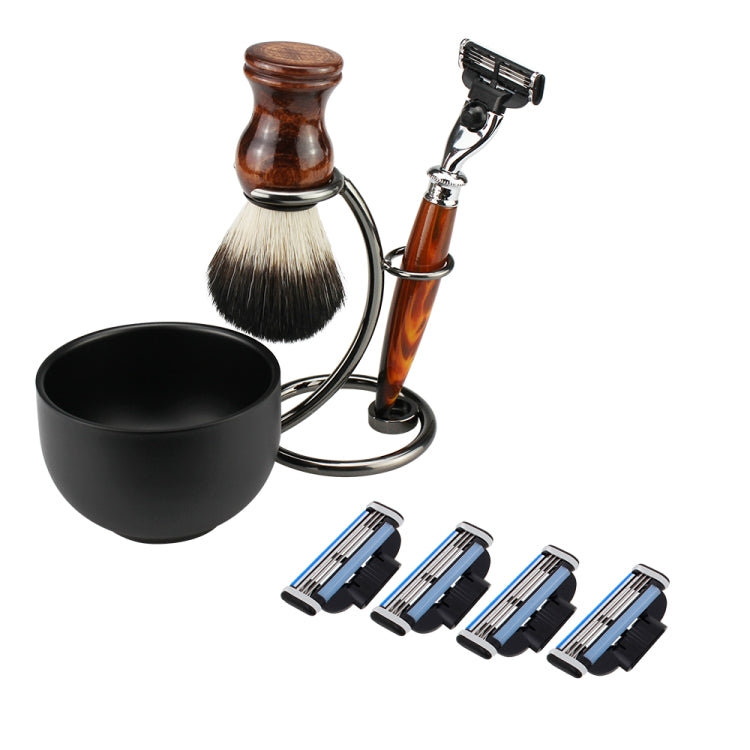 FK-14 Men Manual Shaving Razor Kit with Shaving Brush / Bowl / Brush Stand / Blades