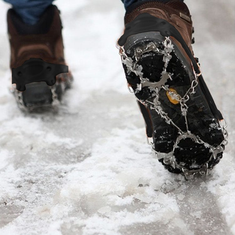 1 Pair 19 Teeth Anti-Slip Ice Gripper Hiking Climbing Chain Shoes Covers, Size:XL