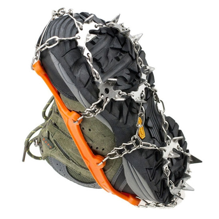 1 Pair 19 Teeth Anti-Slip Ice Gripper Hiking Climbing Chain Shoes Covers, Size:XL