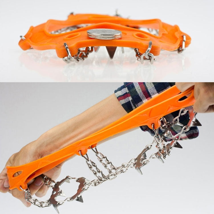 1 Pair 19 Teeth Anti-Slip Ice Gripper Hiking Climbing Chain Shoes Covers, Size:XL