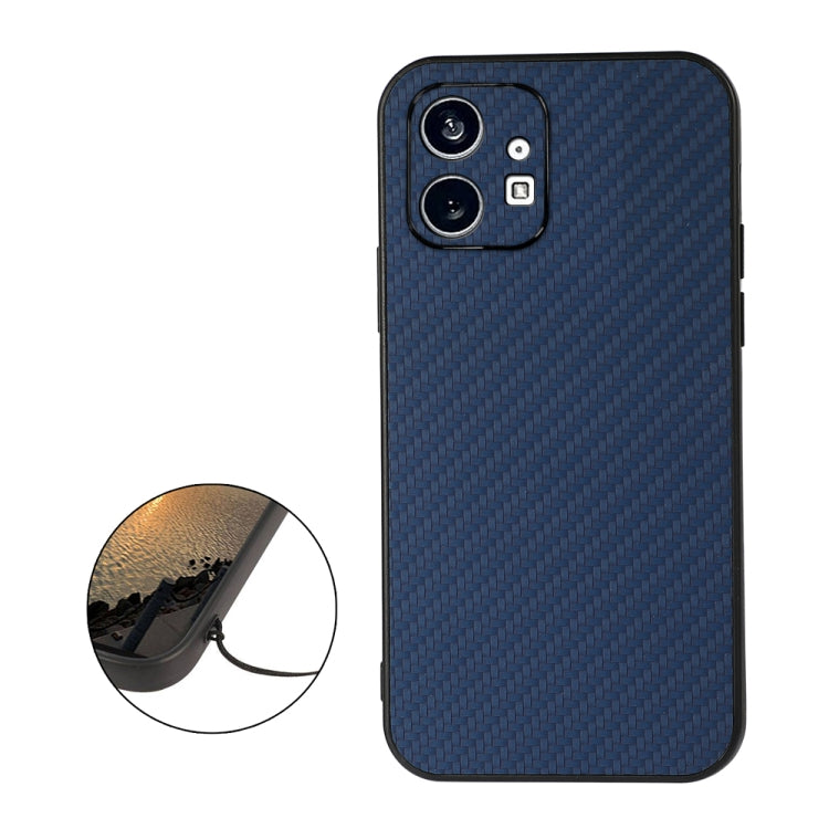 For Nothing Phone 1 Carbon Fiber Texture PU Phone Case