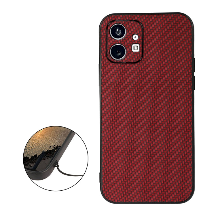 For Nothing Phone 1 Carbon Fiber Texture PU Phone Case