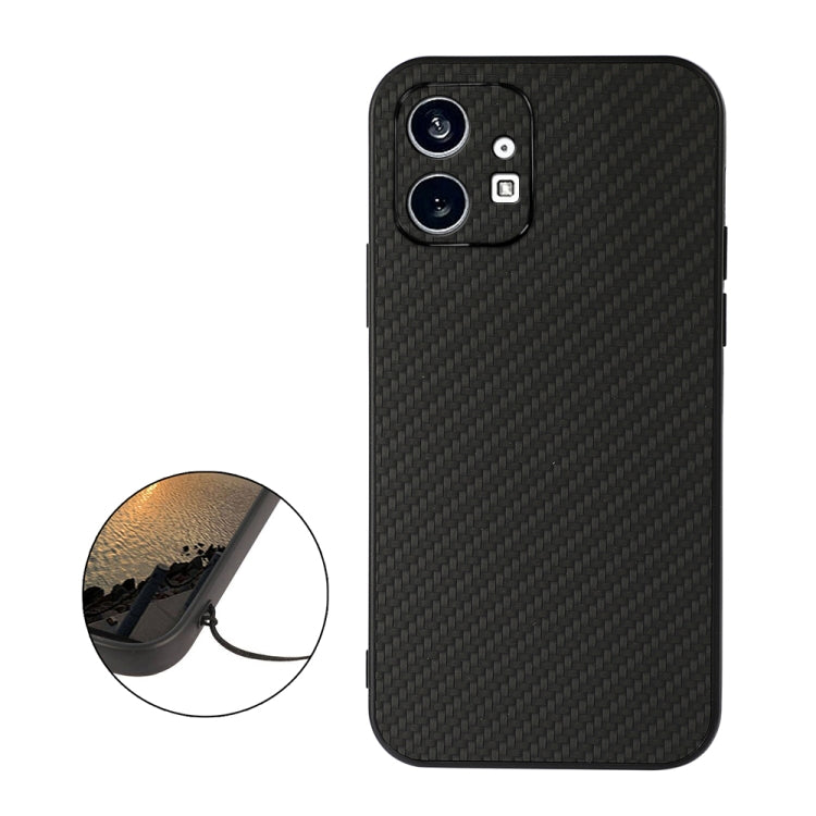 For Nothing Phone 1 Carbon Fiber Texture PU Phone Case