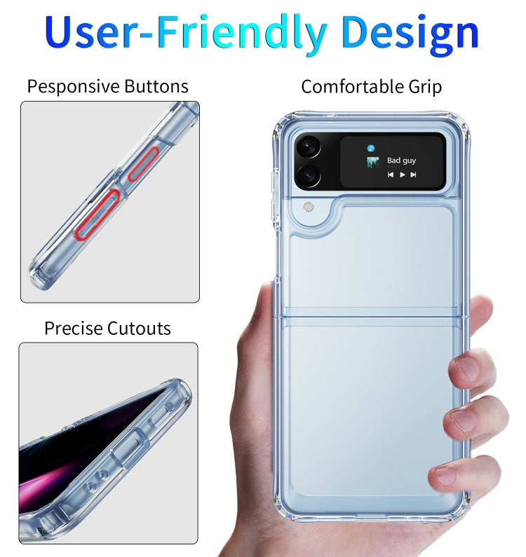 For Samsung Galaxy Z Flip4 PC + TPU Transparent Protective Phone Case(Transparent)