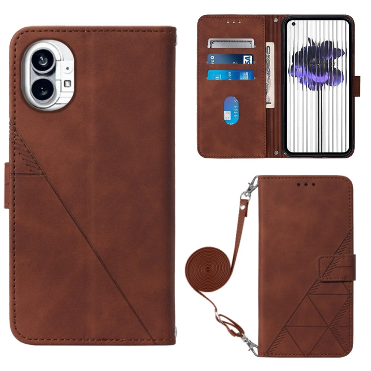 For Nothing Phone 1 Crossbody 3D Embossed Flip Leather Phone Case