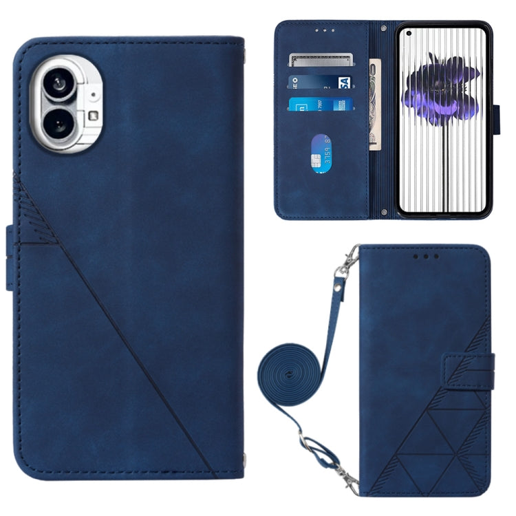 For Nothing Phone 1 Crossbody 3D Embossed Flip Leather Phone Case