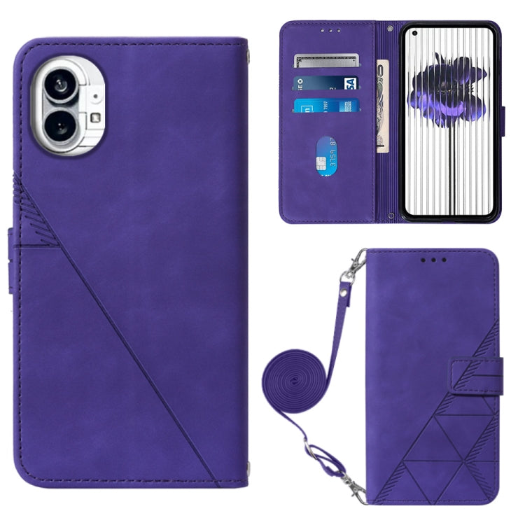 For Nothing Phone 1 Crossbody 3D Embossed Flip Leather Phone Case
