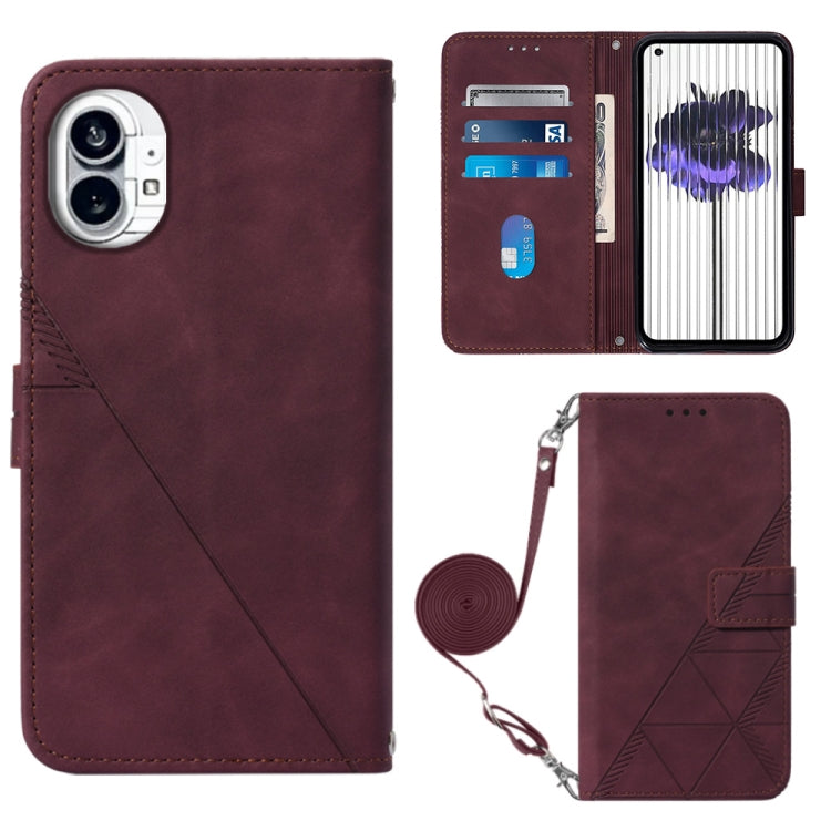For Nothing Phone 1 Crossbody 3D Embossed Flip Leather Phone Case