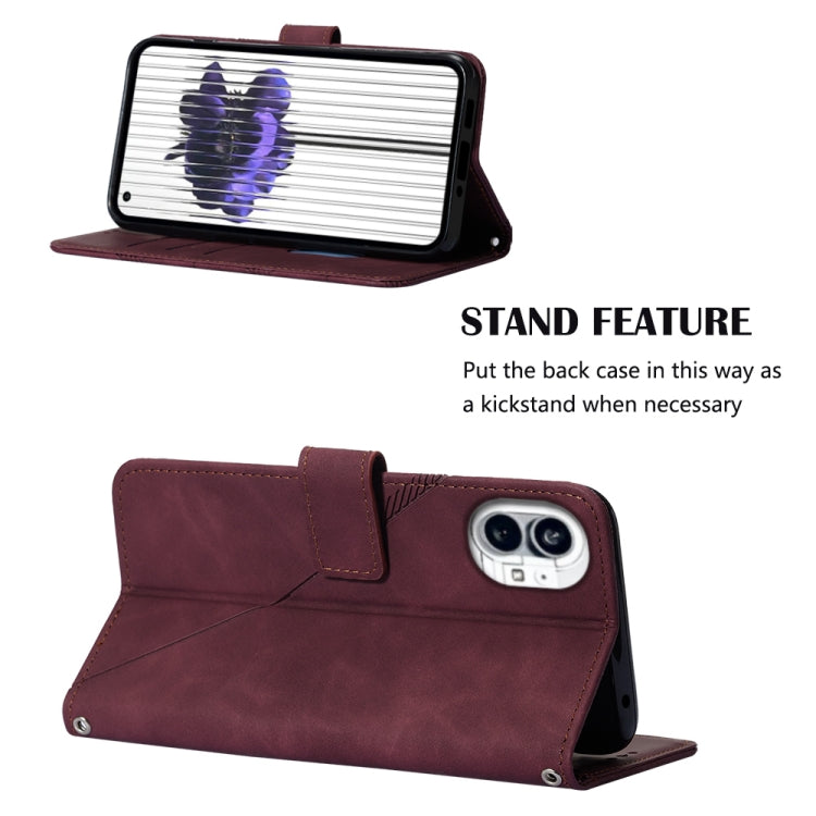 For Nothing Phone 1 Crossbody 3D Embossed Flip Leather Phone Case