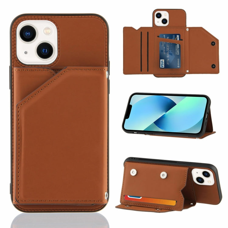 For iPhone 14 Skin Feel PU + TPU + PC Back Cover Shockproof Case /13