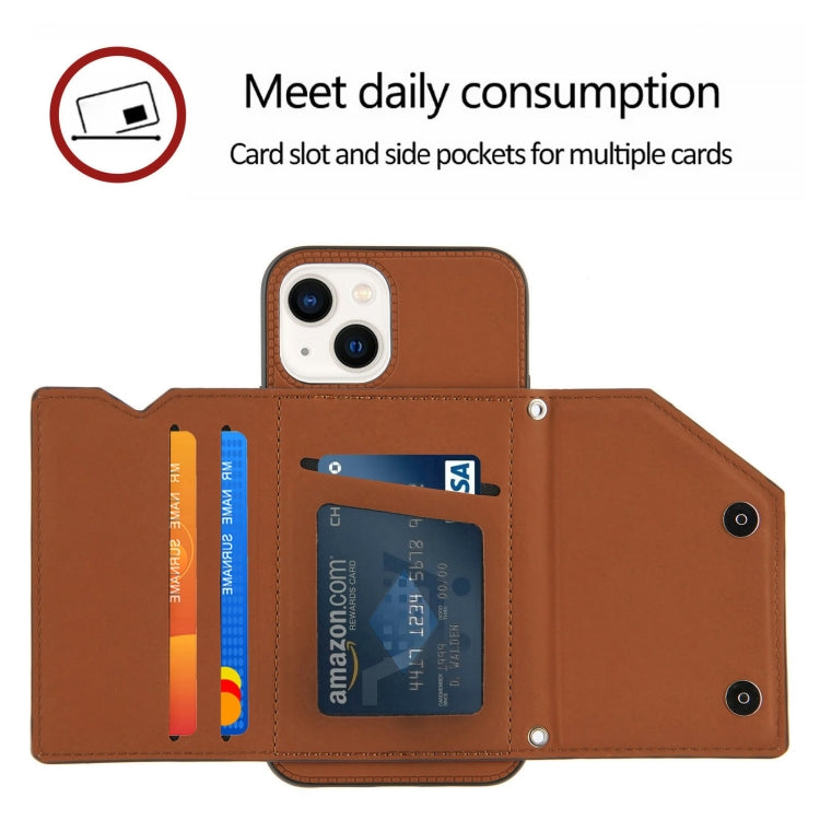 For iPhone 14 Skin Feel PU + TPU + PC Back Cover Shockproof Case /13