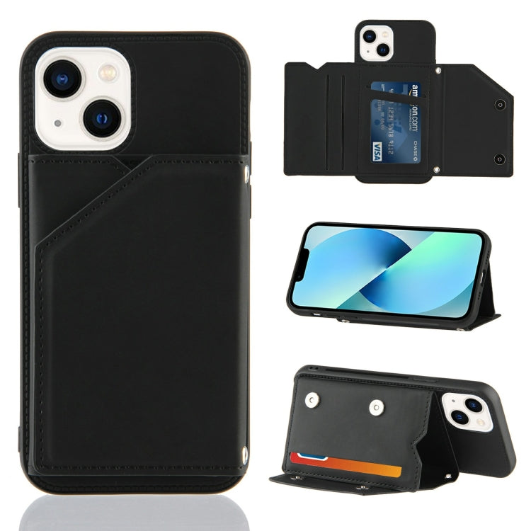 For iPhone 14 Skin Feel PU + TPU + PC Back Cover Shockproof Case /13