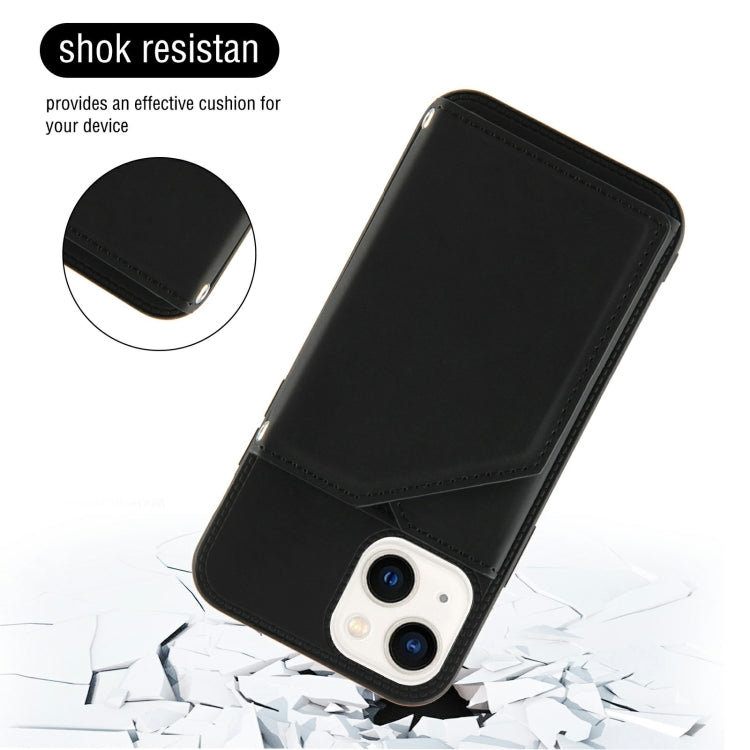 For iPhone 14 Skin Feel PU + TPU + PC Back Cover Shockproof Case /13