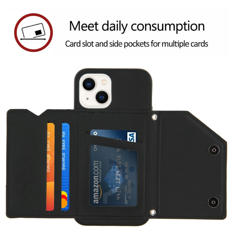 For iPhone 14 Skin Feel PU + TPU + PC Back Cover Shockproof Case /13