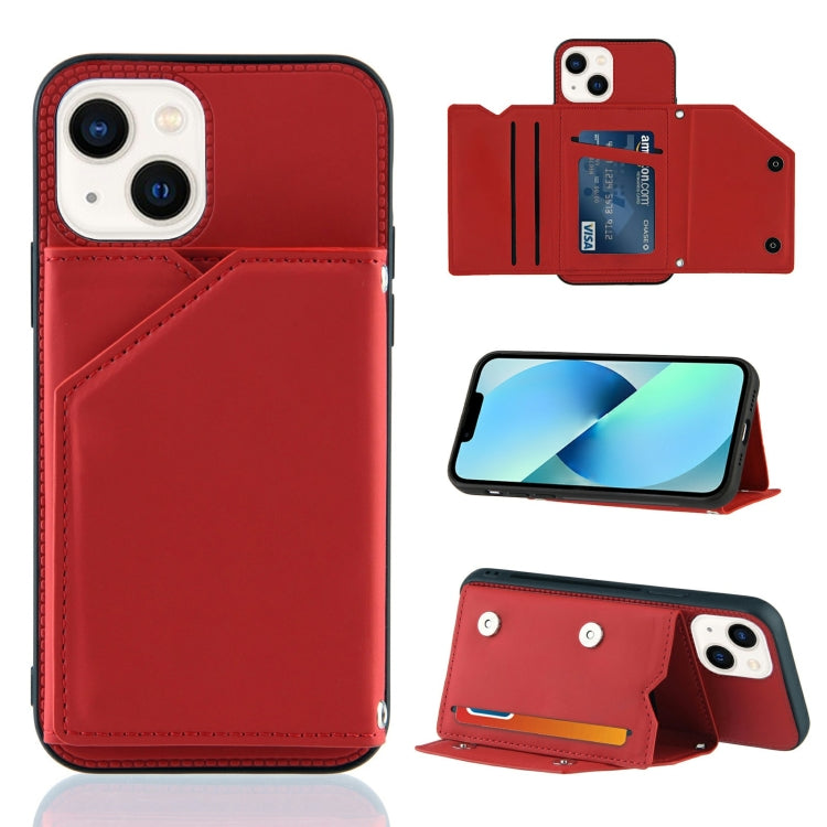 For iPhone 14 Skin Feel PU + TPU + PC Back Cover Shockproof Case /13