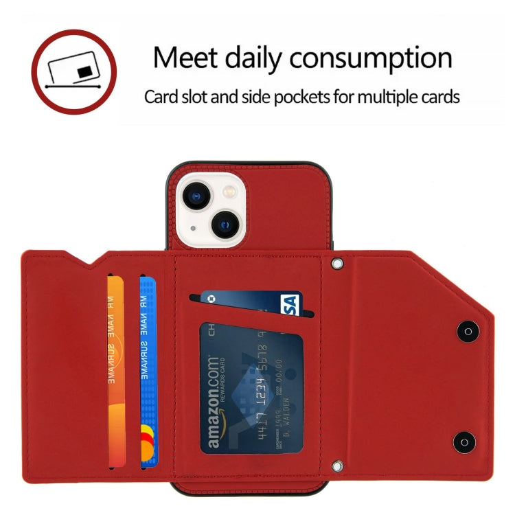 For iPhone 14 Skin Feel PU + TPU + PC Back Cover Shockproof Case /13