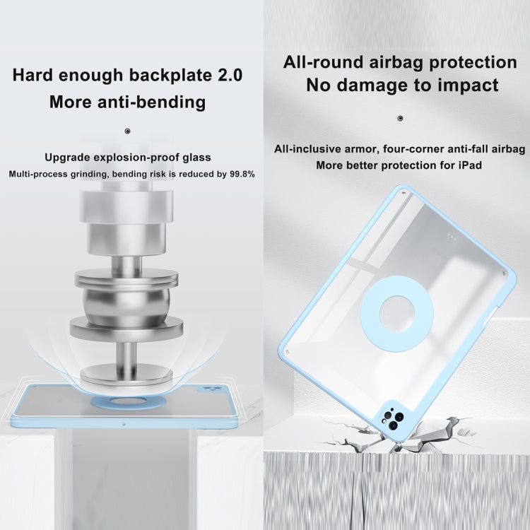 For iPad 10.2 2019 / 2020 / 2021 Magnetic Rotating Clear Back Smart Tablet Case