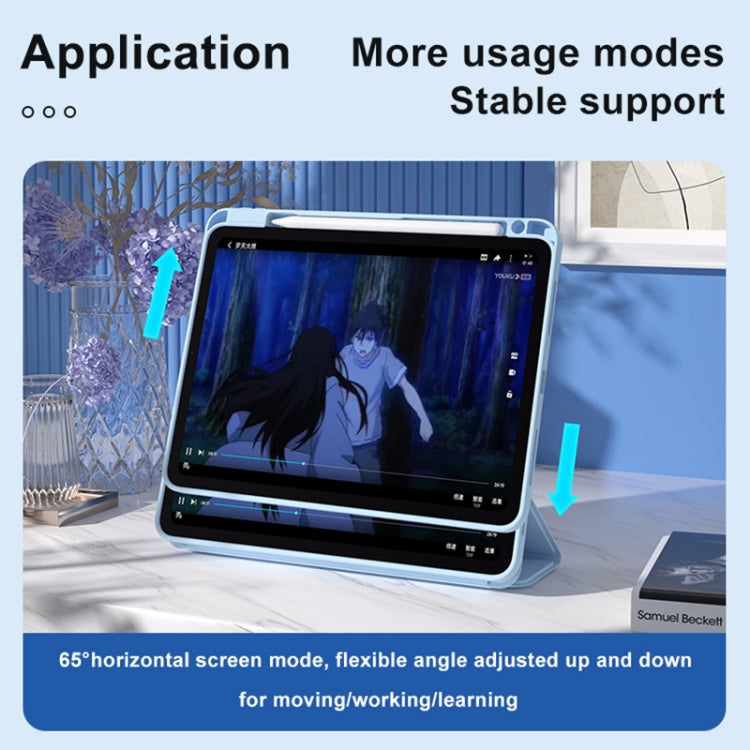 For iPad 10.2 2019 / 2020 / 2021 Magnetic Rotating Clear Back Smart Tablet Case