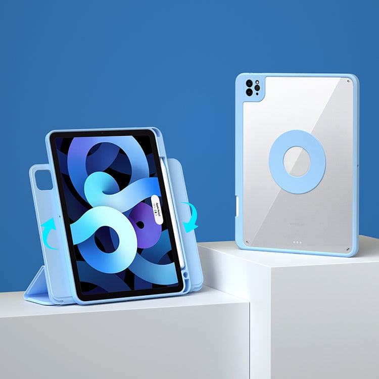 For iPad Pro 12.9 2022 / 2021 / 2020 / 2018 Magnetic Rotating Clear Back Smart Tablet Case