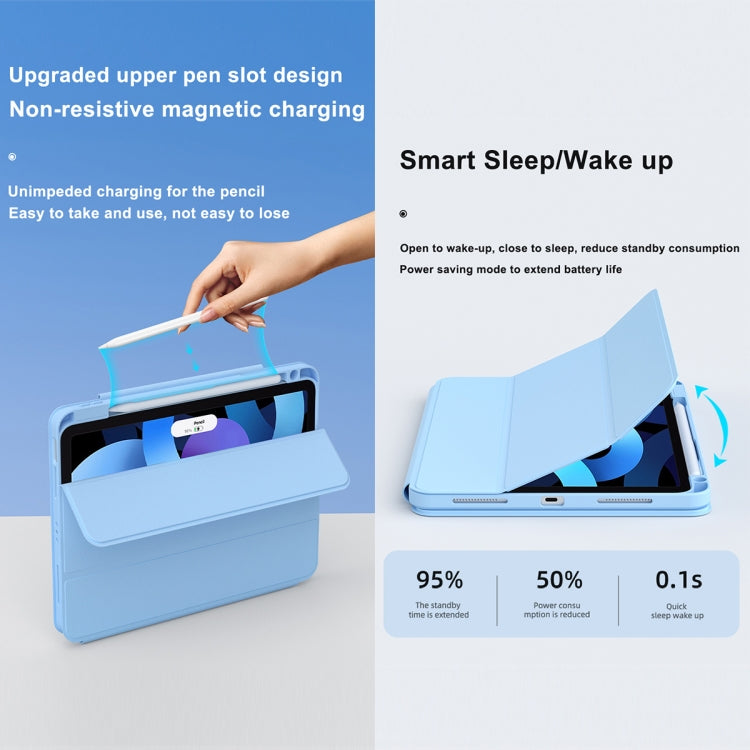 For iPad Pro 12.9 2022 / 2021 / 2020 / 2018 Magnetic Rotating Clear Back Smart Tablet Case