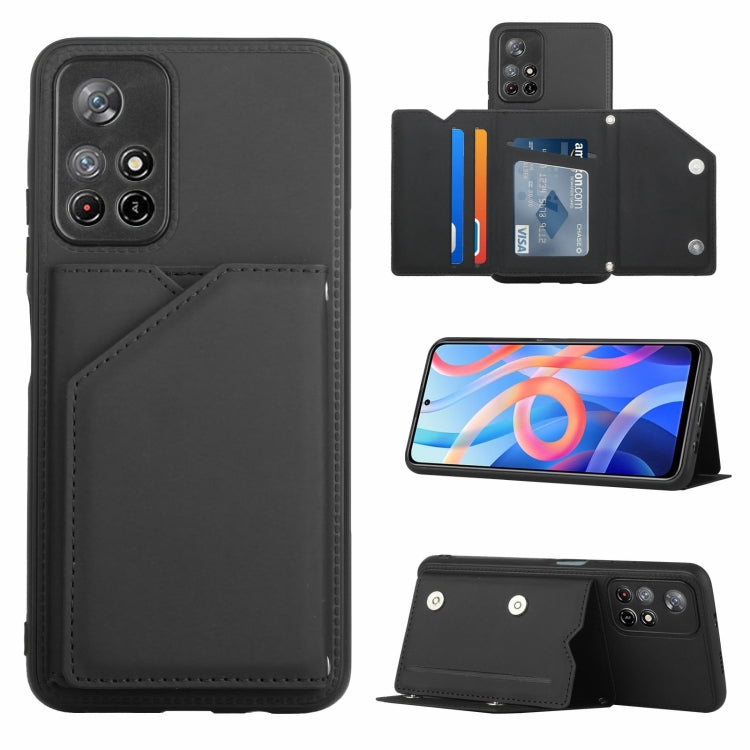 For Xiaomi Redmi Note 11 5G/Poco M4 Pro 5G Skin Feel PU + TPU + PC Back Cover Shockproof Case