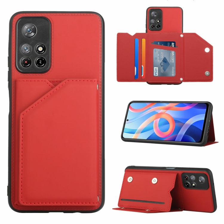 For Xiaomi Redmi Note 11 5G/Poco M4 Pro 5G Skin Feel PU + TPU + PC Back Cover Shockproof Case