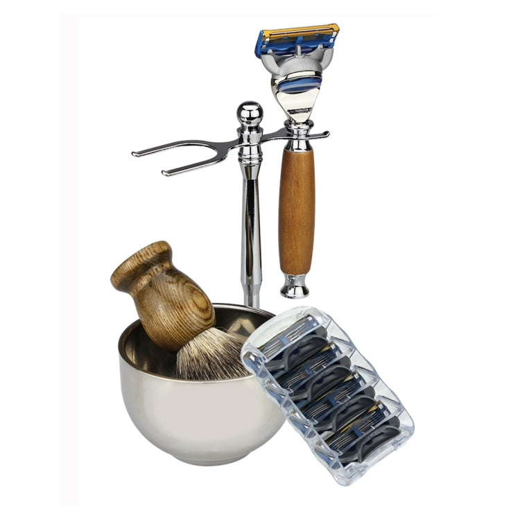 FK-18 Men Manual Shaving Razor Kit with Shaving Brush / Bowl / Brush Stand / Blades